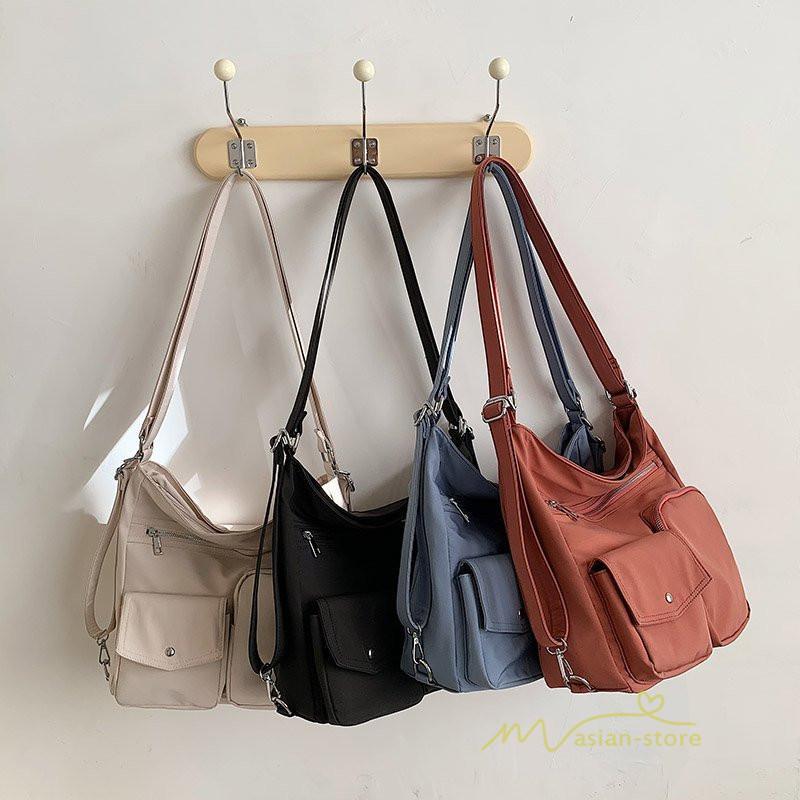 女性用バッグ | ショルダーバッグ レディースバッグ 2way 斜めがけ 肩掛けバッグ 通勤 通学 買い物 エコバッグ ファスナー 旅行 シンプル 大学生 おしゃれ ポケット多い