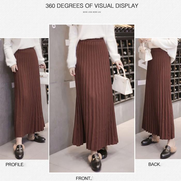 スカート | 短納期プリーツニットプリーツニットマキシニット ハイウェスト ロングAライン シンプル キレイめ 大人 無地