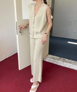 セットアップ | サマーニット冷感タッチ薄手