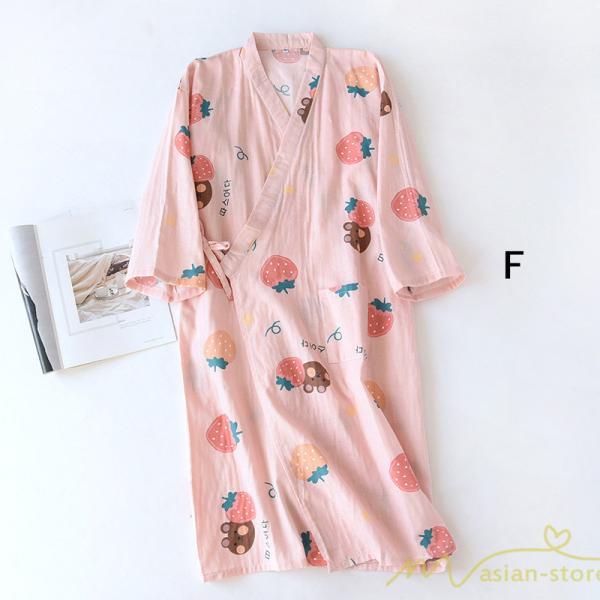 パジャマ ルームウェア | ルームウェア ネグリジェ パジャマ レディース ダブルガーゼ 綿100% ワンピース 長袖 ロング 春 夏 秋 薄手浴衣 バスローブ 花柄 おしゃれ かわいい 寝巻き