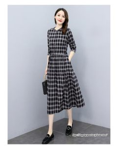 マキシ | チェックワンピース 秋ワンピース ロングワンピース 長袖ワンピース レディース ワンピース 秋物 ミモレ丈 スリム 大人 長袖 チェック柄 リボン付き 30代