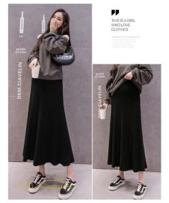 スカート | マタニティフレア 秋 冬 妊婦服 マタニティウェア 産前 産後 シンプル きれいめ 大きいサイズ Aライン ウエスト調整 体型カバー ひざ下