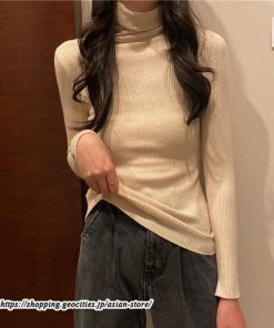 ニット・セーター | カットソー ニット レディース リブニット 長袖 秋冬 春 トップス スリム ストレッチ インナー 無地 プルオーバー 長袖カットソー 長袖ニット 通学通勤 着痩せ