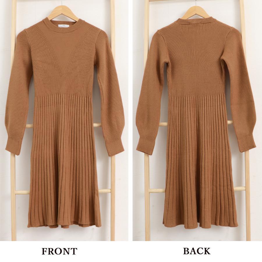 ワンピース | リブニット レディース 秋冬