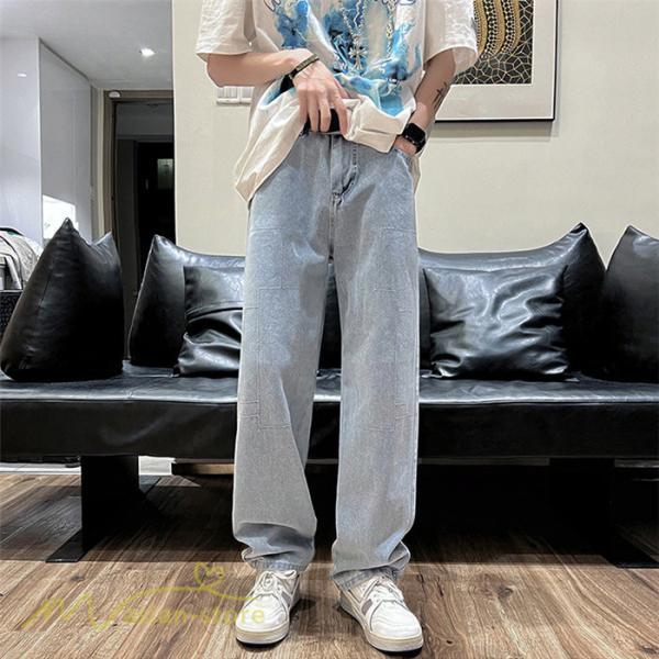 ジーンズ、デニムパンツ | デニムパンツ メンズ ジーンズ ジーンズ 夏新作 ゆったり ワイドパンツ ガウチョ 大きいサイズ 2XL 春 夏 メンズスタイル カジュアル サマーパンツ パンツ 秋