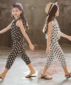 （子供）その他 | キッズ 半袖 キャミソール 女の子 袖なし 夏 子供服 セットアップ ドット柄 シフォン上下セット ベビー服 おしゃれ 洋服【ネコポ