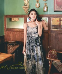 ノースリーブ | キャミソール ワンピース キャミワンピ レディース ロング丈 ゆったり カジュアル かわいい 体型カバー リラックス 春 薄手 旅行着 総柄 送料無料 夏