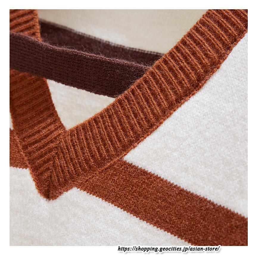 ベスト | ニットレディース トップス Vネック タンクトップ ノースリーブ 袖なし インナー ニット レイヤード風 20代30代 重ね着風 セーター 女ニット