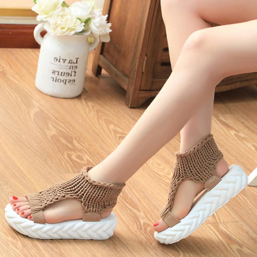 サンダル | レディース 厚底 メッシュ スポーツソックス 通気性 ニット歩きやすい