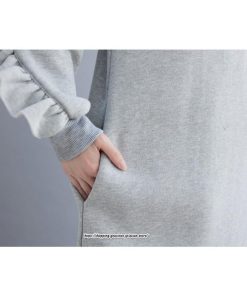 マキシ | ワンピース レディース ロングワンピース 長袖 無地 ゆったり 裏起毛 体型カバー パーカー風 シンプル キレイめ オシャレ 30代 40代 20代 50代　 お出かけ