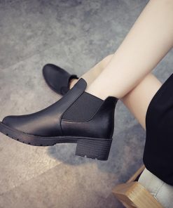 ショートブーツ | ブーティ 厚底 ショットブーツ 美脚ブーツ ローヒール 履きやすい リベット付き お洒落 サイドゴアブーツ レディース