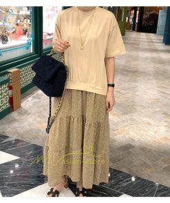 マキシ | ワンピース ドッキングワンピース レディース 長袖 2way ニット 大きいサイズ 30代 40代 50代 体型カバー カジュアル 上品 フレアワンピース 通勤通学 重ね着風