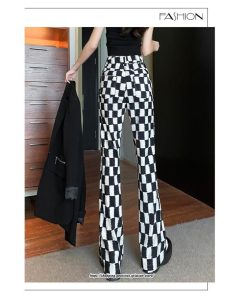 チノ・テーパード・ジョガー・スキニーパン | パンツ レディース フレアパンツ ロングパンツ チェック柄 カジュアル ハイウエスト ワイドパンツ トレンド かわいい おしゃれ 楽ちん お出かけ 送料無料 デート