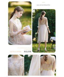 大人 | パーティードレス ドレス 結婚式 ミモレ丈 フォーマル ワンピース レース 袖あり 同窓会 謝恩会 二次会 綺麗 成人式 披露宴 スカート