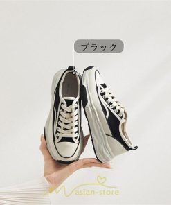 スニーカー | シューズ レディース 靴 レディース靴 帆布 カジュアルシューズ おしゃれ ズック靴 歩きやすい 厚底 春秋 美脚 厚底新作