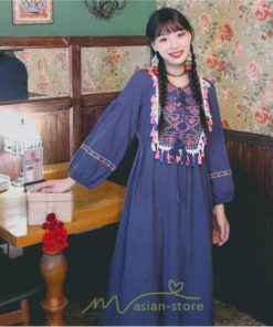 マキシ | ワンピース レディース ロング丈 マキシ丈 長袖 パーティー 白 赤 黄色 青 綿麻 二次会 謝恩会 同窓会 服装 カジュアル 刺繍 40代 夏 30代 20代 秋 50代