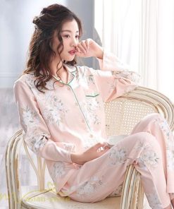 パジャマ　ルームウェア | パジャマ レディース 春 夏 秋 長袖 長ズボン パジャマ ルームウェア 上下セット シャツパジャマ プリント トレンド おしゃれ 部屋着 セットアップ 前開き 女性