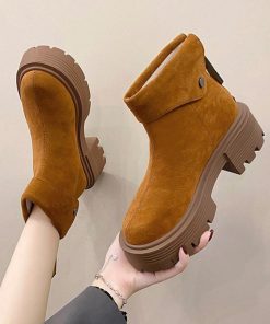 ショートブーツ | 厚底 バックジップ 韓国