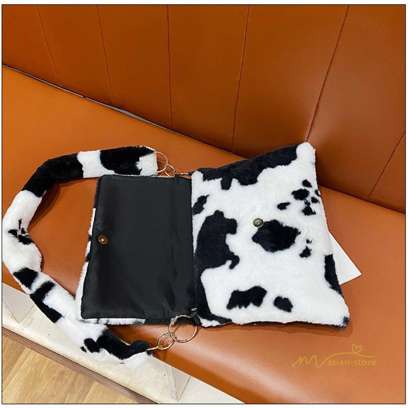 女性用バッグ | バッグ レディース ショルダーバッグ 肩掛け 可愛い 斜めがけ 鞄 かばん 黒白 もこもこ 春物