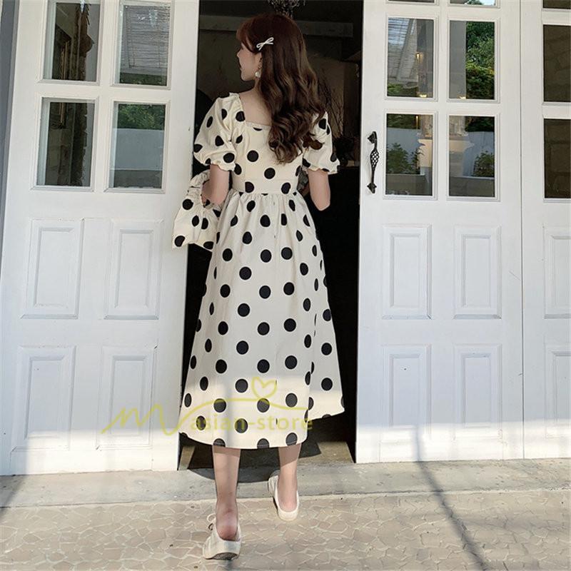 マキシ | ワンピース レディース チュニック 半袖 楽ちん 大きいサイズ 体型カバー ドット柄 カジュアル お出かけ ファッション 着痩せ 20代30代40代 エレガント 夏物