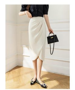 スカート | スリット入り 膝下 ひざ下 レディース ボトムス オフィス カジュアル 美脚 セクシー スリット 黒 ベージュ 脚長 ピンク ハイウエスト 通勤 春夏秋冬 OL