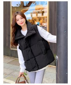 ベスト | ダウンダウン レディース ノースリーブ 秋冬 コーデ 着回し 暖かい スタンドネック 着痩せ 20代 30代 大きいサイズ 黒 韓国風 40代 防寒 白 50代