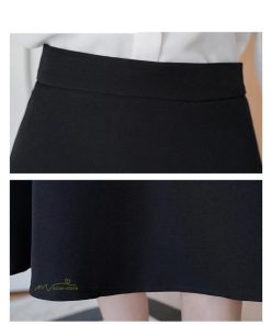 スカート | Aラインフレアビジネスフォーマル OL オフィス 黒ハイウエスト エレガント ヒップアップ シルエット 着痩せ