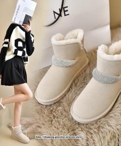 ブーツ | ムートンレディース 靴 スノーシューズ 裏起毛 防寒 内ボア 冬靴 おしゃれ 2022新作 美脚 疲れない 保温 美脚 歩きやすい あったか 可愛い 冬
