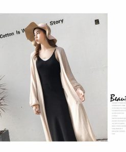 カーディガン | ロング薄手ニットレディーストップス 日焼け止め衣 UVカット 紫外線対策 長袖 前開き ゆったり 2020春夏 おしゃれ 透け感