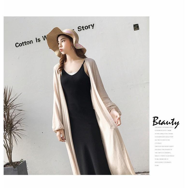 カーディガン | ロング薄手ニットレディーストップス 日焼け止め衣 UVカット 紫外線対策 長袖 前開き ゆったり 2020春夏 おしゃれ 透け感