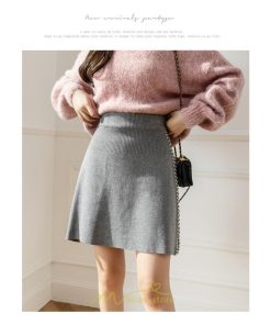 スカート | 膝上 ひざ上 スリット ミニ レディース 秋 冬 着痩せ 可愛い おしゃれ 脚長効果 ニット 秋冬コーデ お出かけ 美脚 ナチュラル 美人 トレンド がーりー