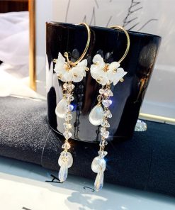 その他アクセサリー | レディース かわいい 大きめ チェーンピアス ロングピアス パール フープ ぶらさがり ピアス