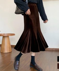 ロングスカート | マーメイドスカート ベルベット 韓国風