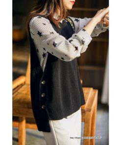 ベスト | ニットニットタンクトップ レディース ニット タンクトップ トップス 重ね着 ノースリーブ タンク セーター コーデ 秋 チョッキ ボタン付き