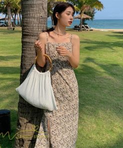 マキシ | サマーワンピース レディース 夏 ノースリーブ ワンピース 新作 きれいめ 着痩せ 可愛い 韓国風 旅行 花柄 裾口スリット 大人 30代 サマー 20代 お出かけ 40代