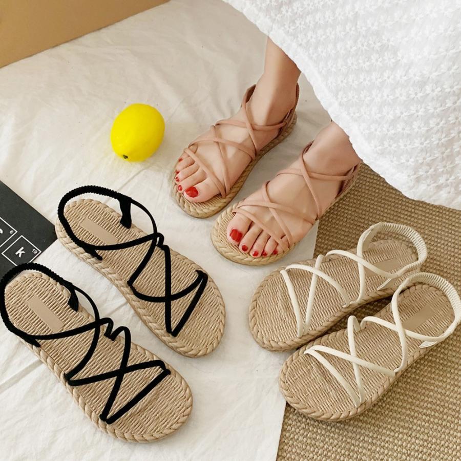 サンダル | レディースシューズ ミュール ビーチゴム仕様 ぺたんこ 歩きやすい