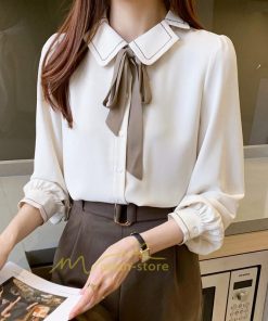シャツ・ブラウス | ブラウス ボウタイ 長袖 レディース トップス 春秋 おしゃれ きれいめ かわいい オフィス フォーマル シンプル 通勤通学 20代30代40代 夏物 シフォン リボン付き