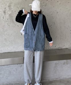 ベスト | デニムジレ Vネック レディース