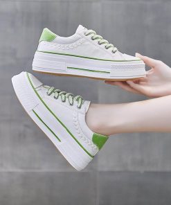 スニーカー | レディースシューズ レースアップ ローカット 厚底靴 履きやすい キャンバス カジュアルシューズ フラットシューズ