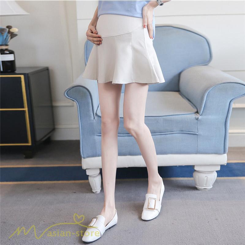 スカート | レディース マタニティショート丈 夏服 サマー おしゃれ 着痩せ 大きいサイズ ウエスト調整 大きいサイズ 上品 カジュアル 裏地付き