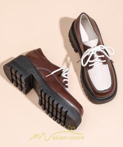 ローファー | 厚底 レディース 編み上げ 学生 通勤 通園 通学 靴 入学 スクール ハロウィン 学園祭 コスプレ 痛くない 疲れにくい 柔らかい 10代20代30代40代