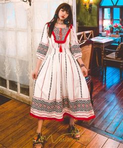 マキシ | ワンピース 夏 レディース リゾート きれいめ 夏ワンピ ファッション エスニック 幾何学柄 ウエストゴム レトロ サマーワンピース ロング 海外旅行 上品 夏服