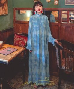 マキシ | ワンピース 大人ワンピース ロングワンピース マキシワンピース レディース 長袖 ゆったり 上品 体型カバー エレガント 結婚式 二次会 ドレス フランス風