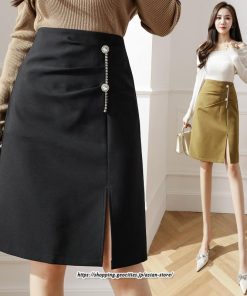 スカート | レディース ひざ丈 膝丈 オシャレ カジュアル Aライン スリット キレイめ 着痩せ 2022新作 通勤 通学 50代　秋冬コーデ 20代 30代 40代