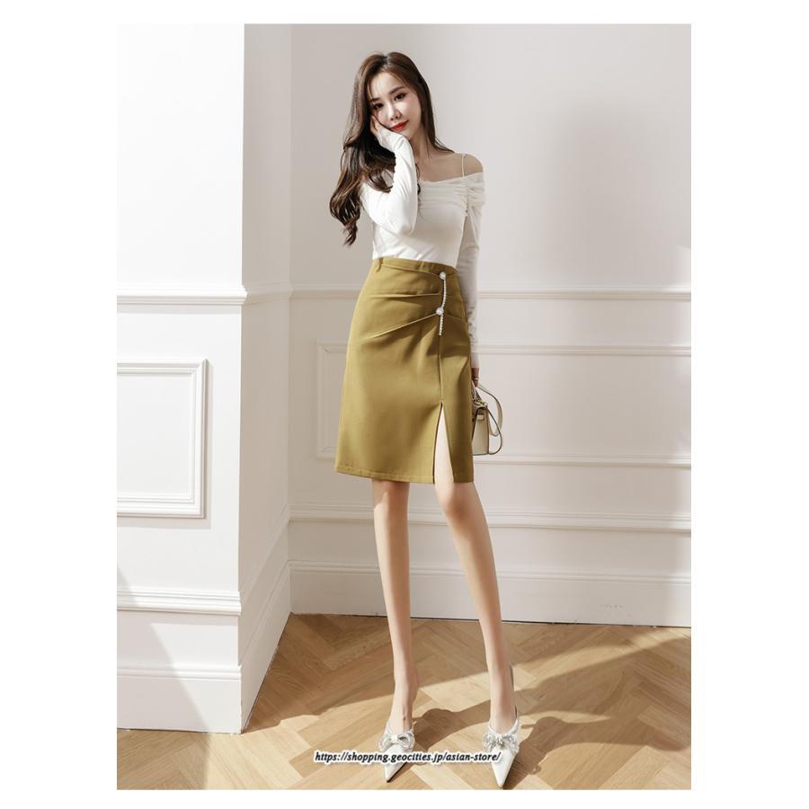 スカート | レディース ひざ丈 膝丈 オシャレ カジュアル Aライン スリット キレイめ 着痩せ 2022新作 通勤 通学 50代 秋冬コーデ 20代 30代 40代