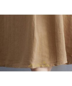 送料無料SALE | 夏ワンピース 五分袖 麻ワンピース Aラインワンピース 大きめ ゆったり 無地 Vネック ミモレ丈 ロングワンピース 女っぽい 通学通勤 30代40代 可愛い 大人