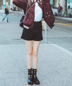 ジーンズ、デニム | ハイウエスト ベルト付き レディース ロールアップ ショーパン デニムショートパンツ 夏