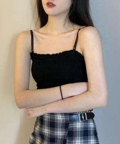 キャミソール | インナー ベアトップ レディース ストラップ付き チューブトップ トップス 韓国ファッション ストレッチ ギャザー飾り フリル