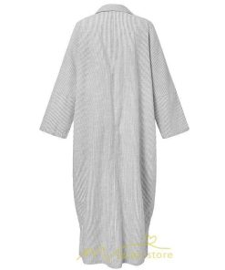 マキシ | シャツワンピース ワンピース 秋冬 レディース 長袖 秋 ロング 40代 綿麻風 ロング丈 春 ボーダー柄 ゆったり 着痩せ 30代 50代 大きいサイズ 体型カバー