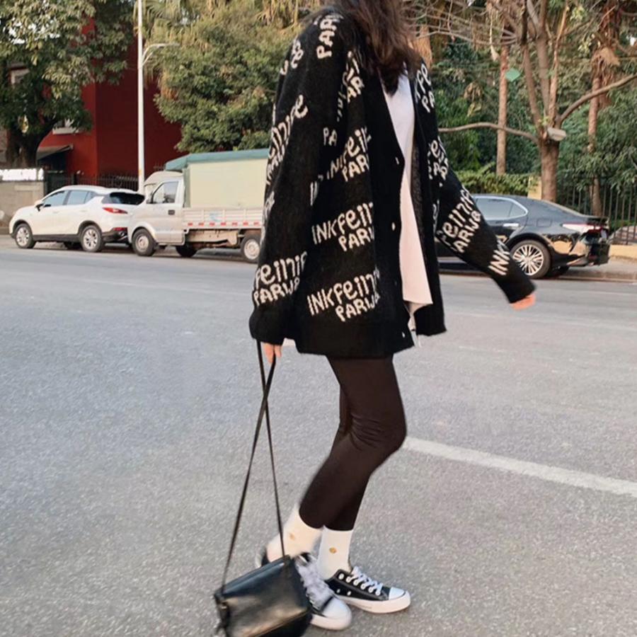 ニット・セーター | 英字ロゴニットカーディガンレディース